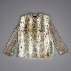 Vtg Style VI Faux Fur Lined Knit Coat Toggle Women’s M